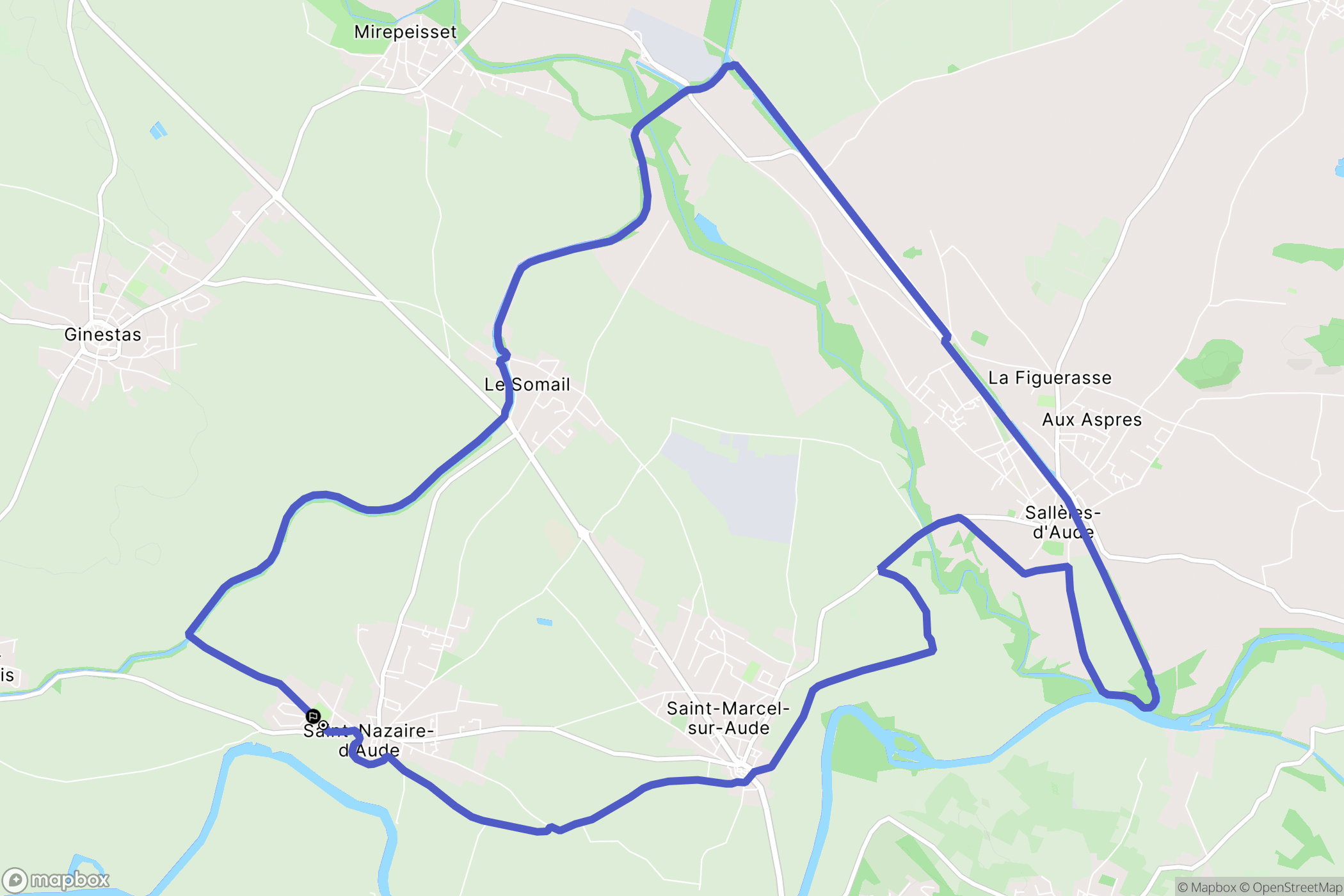 Saint-Nazaire-d'Aude : carte du parcours de randonnée - France