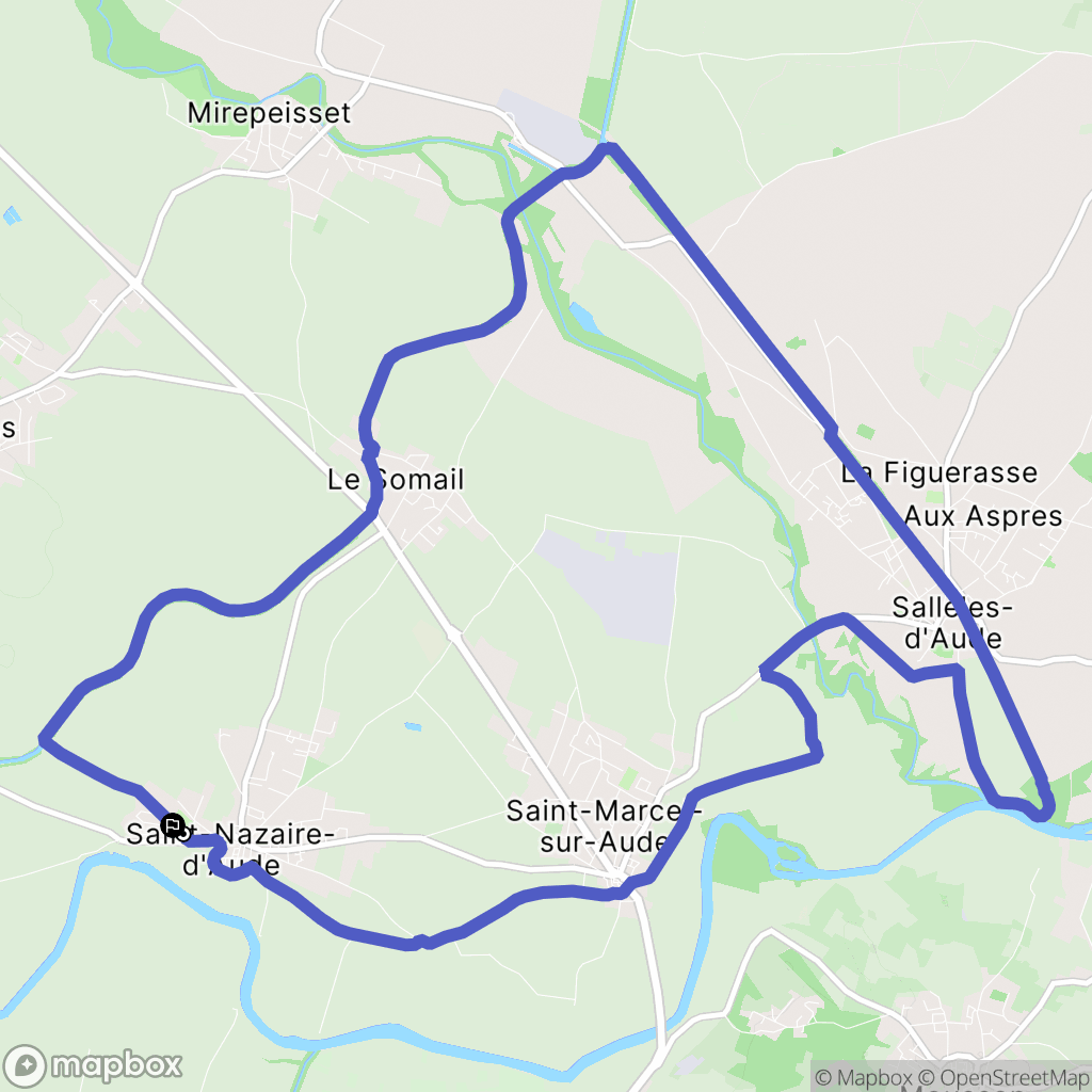 Saint-Nazaire-d'Aude : carte du parcours de randonnée - France