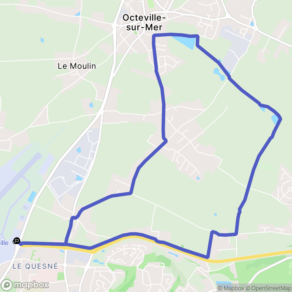 Le Havre : carte du parcours de randonnée - France