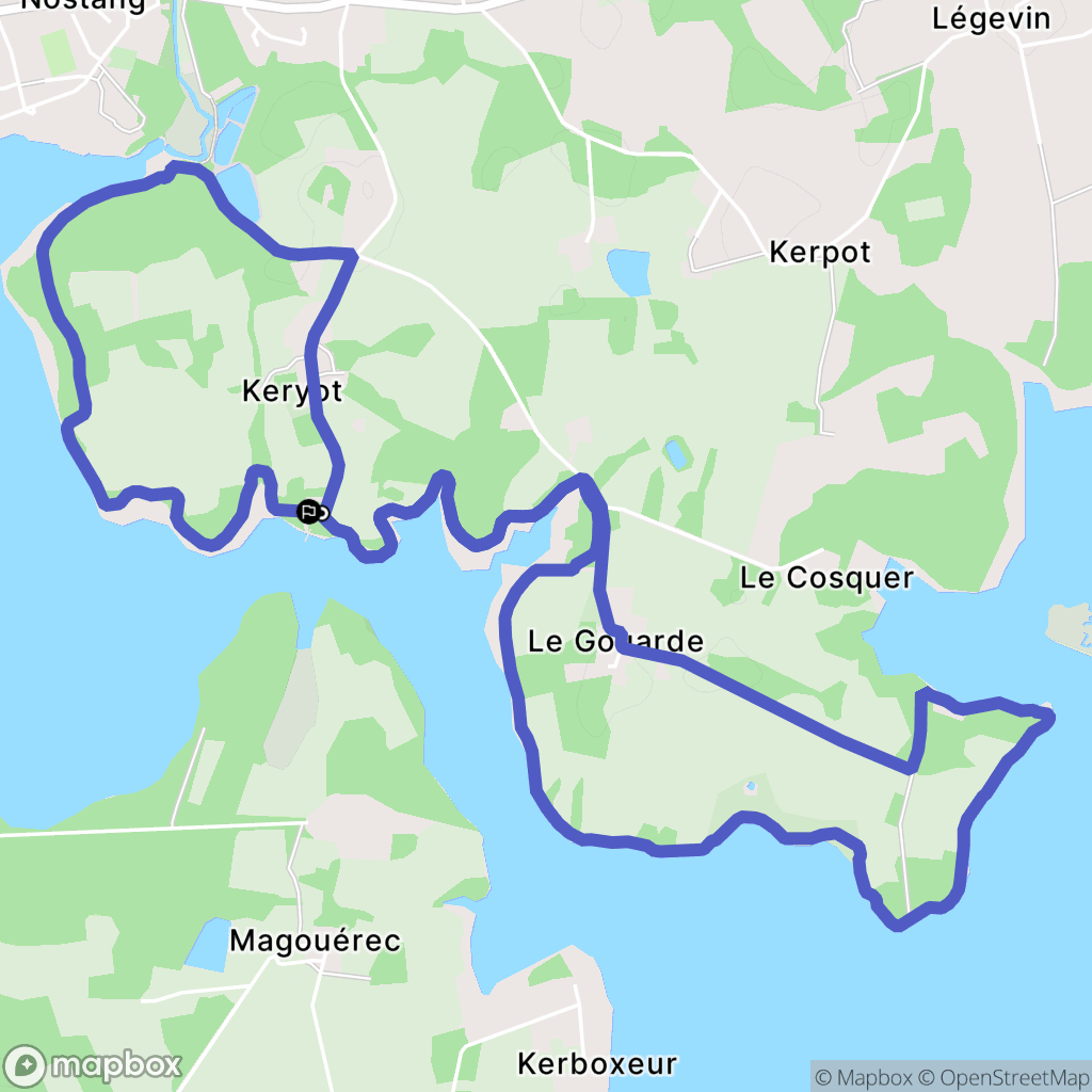 Nostang : carte du parcours de randonnée - France