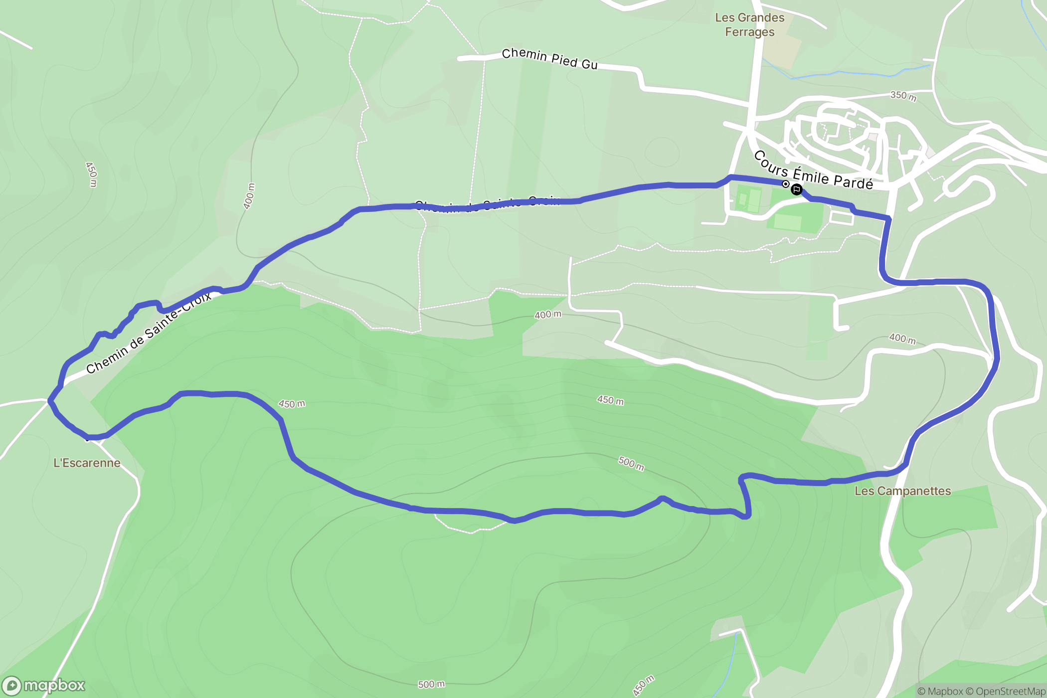 Beaumont en Pertuis : carte du parcours de randonnée - France