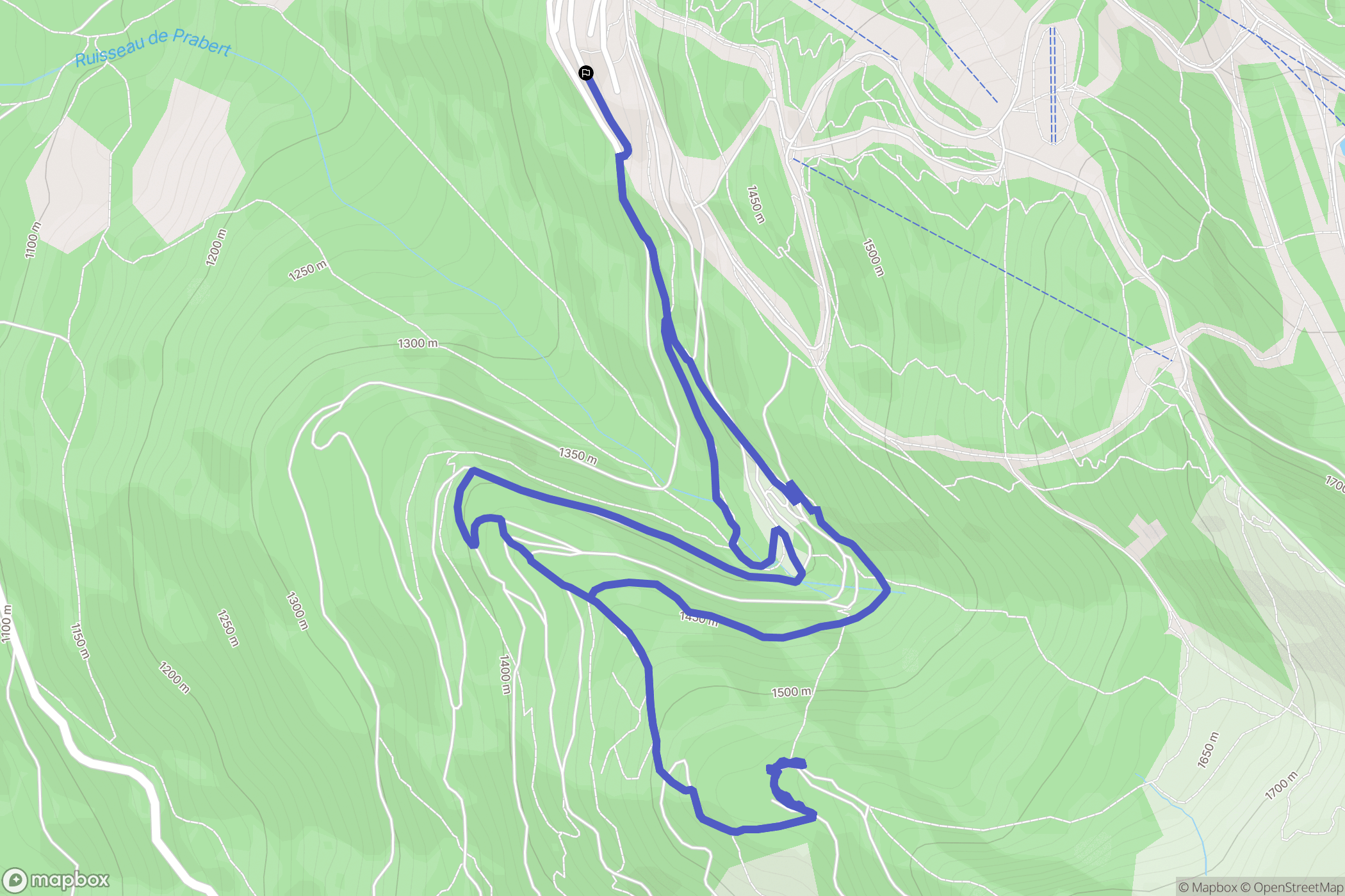 Les Adrets : carte du parcours de randonnée - France