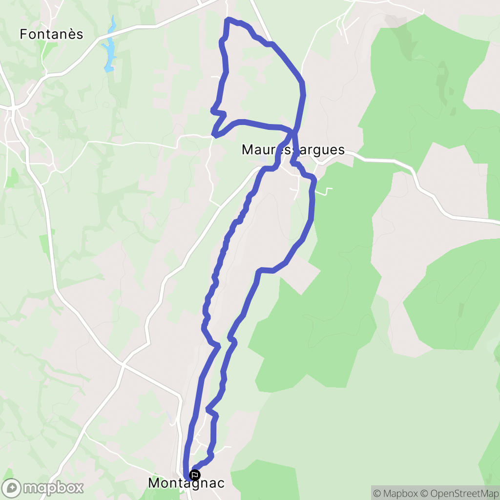 Montagnac : carte du parcours de randonnée - France