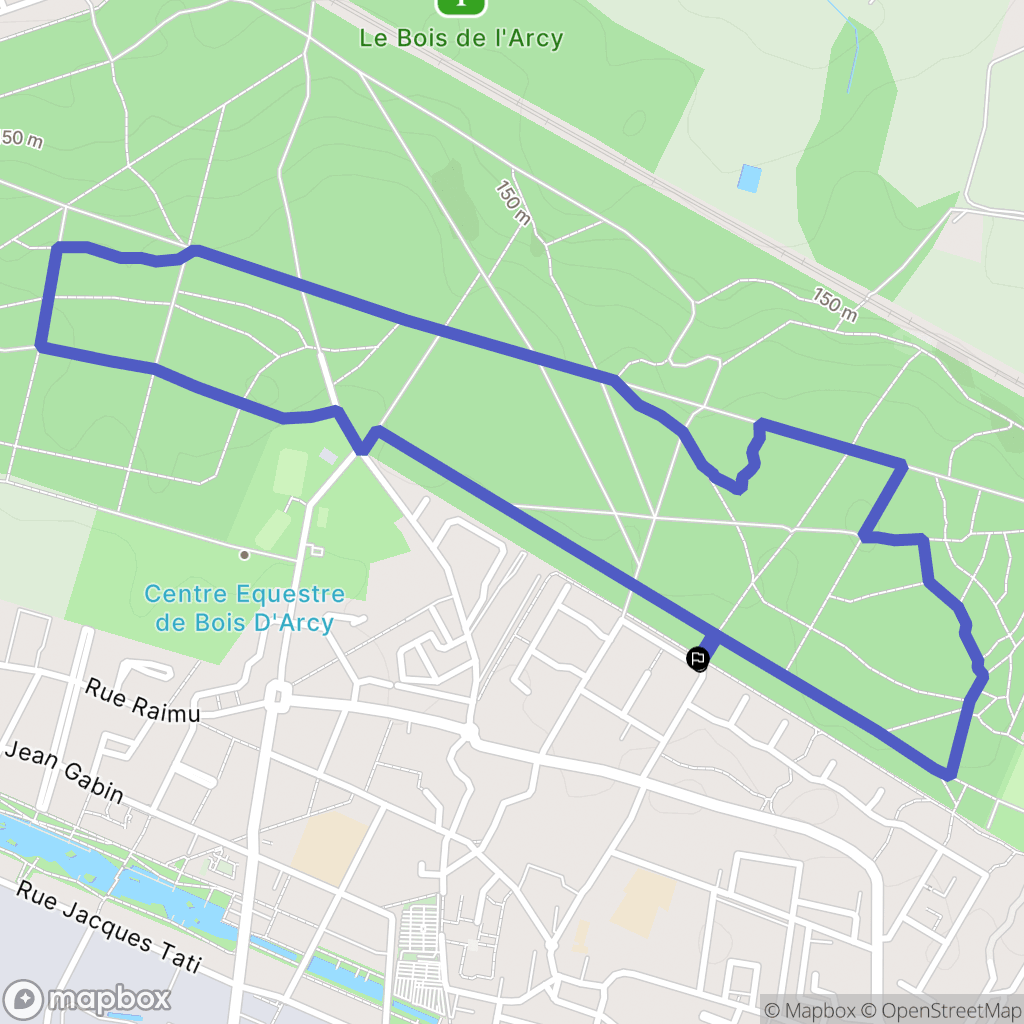 Bois d’Arcy : carte du parcours de randonnée - France