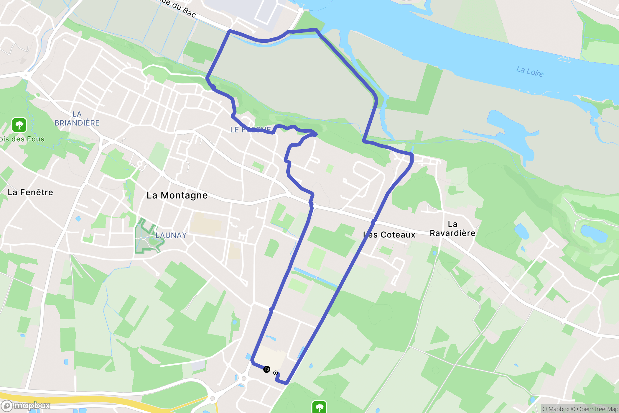 La Montagne : carte du parcours de randonnée - France