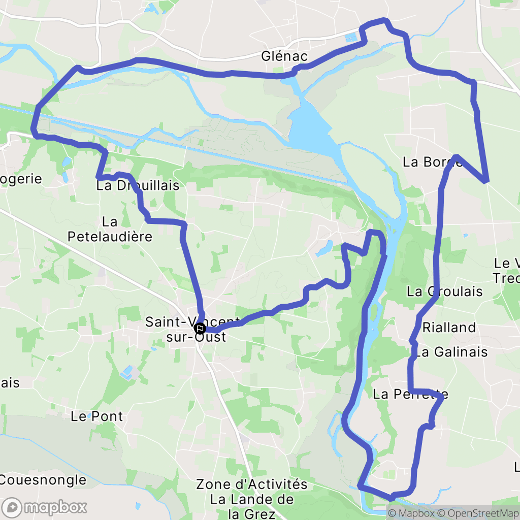 Saint-Vincent-sur-Oust : carte du parcours de randonnée - France