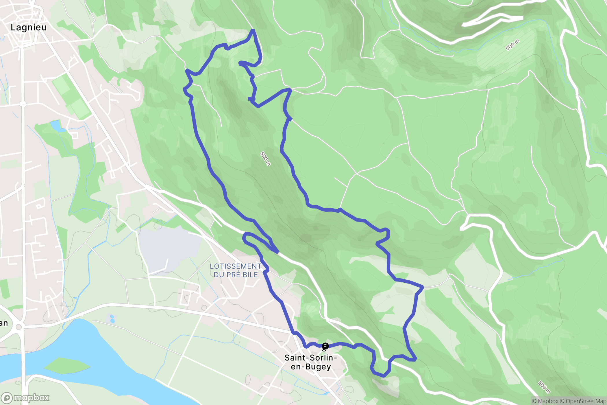 Saint-Sorlin-en-Bugey : carte du parcours de randonnée - France