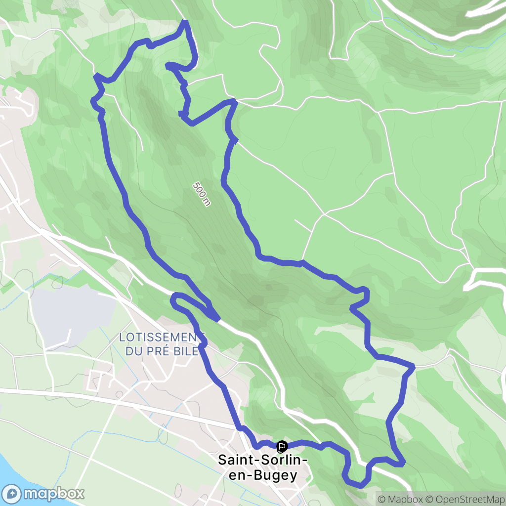 Saint-Sorlin-en-Bugey : carte du parcours de randonnée - France