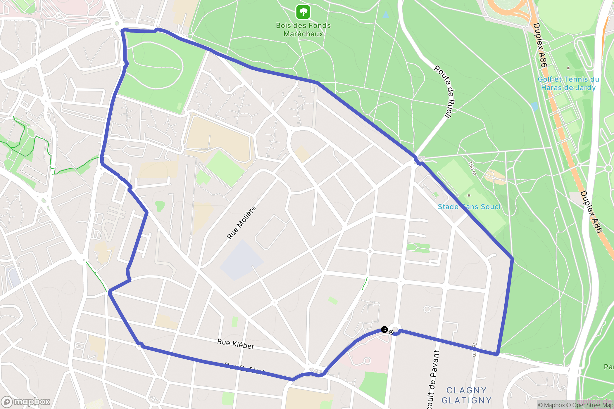 Chesnay : carte du parcours de randonnée - France