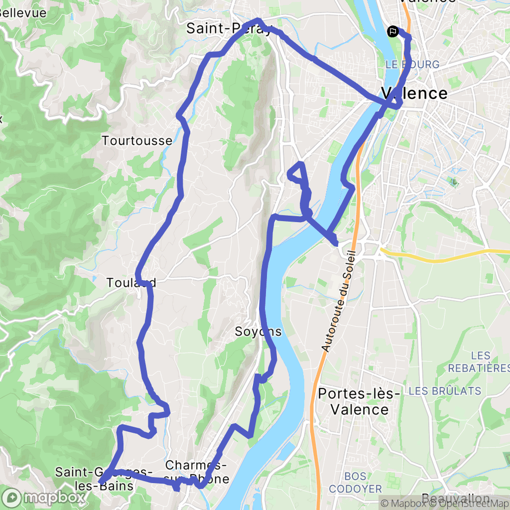 Bourg-lès-Valence : carte du parcours de randonnée - France