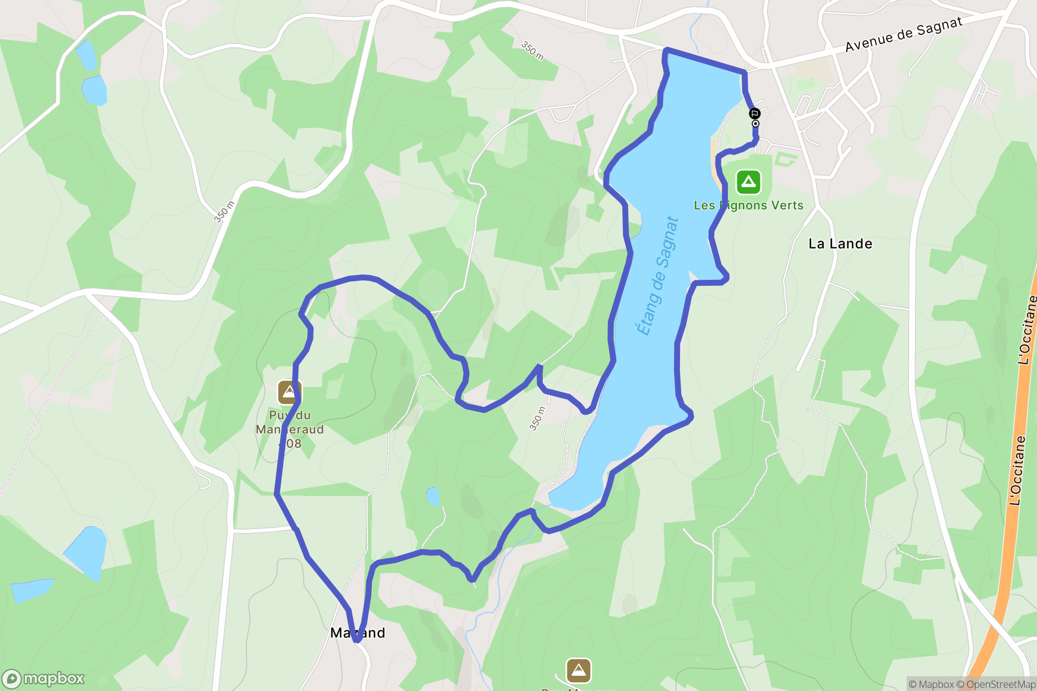 Bessines-sur-Gartempe : carte du parcours de randonnée - France