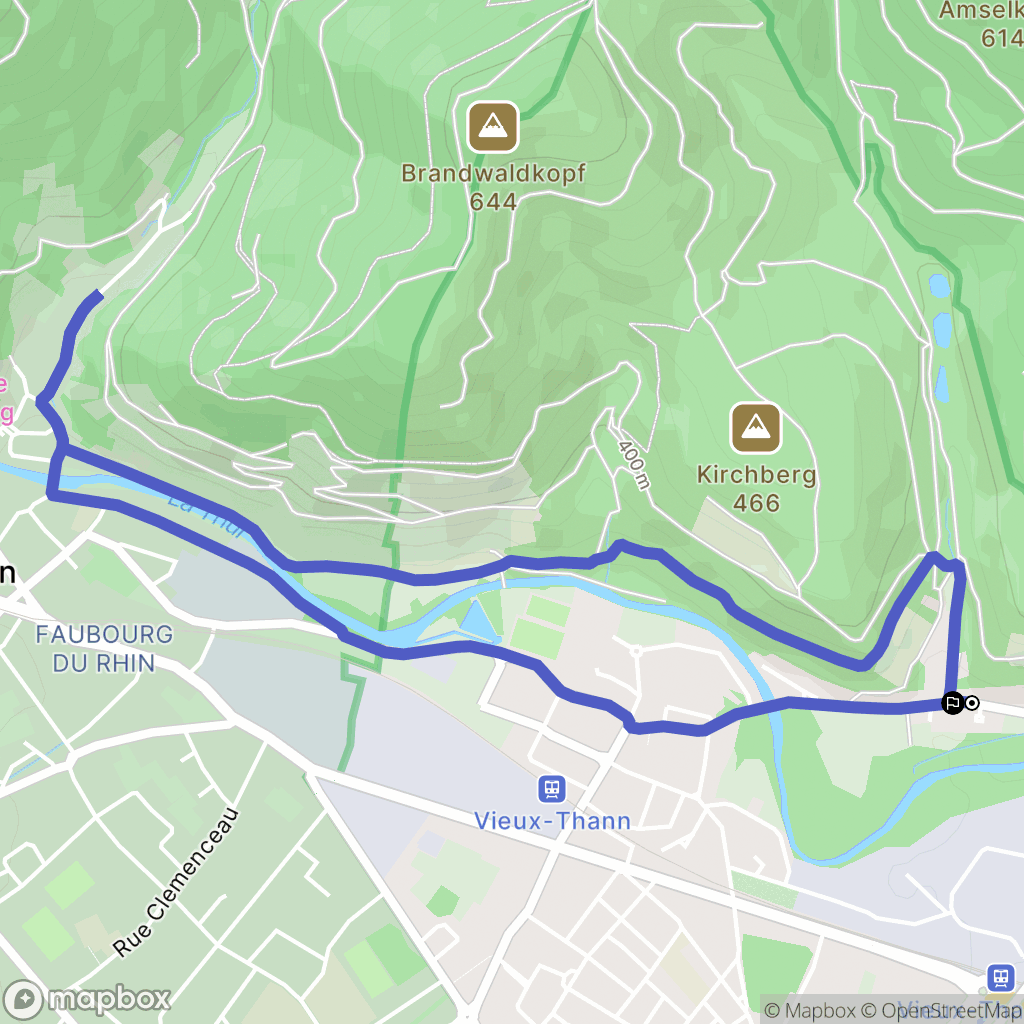 Vieux-Thann : carte du parcours de randonnée - France