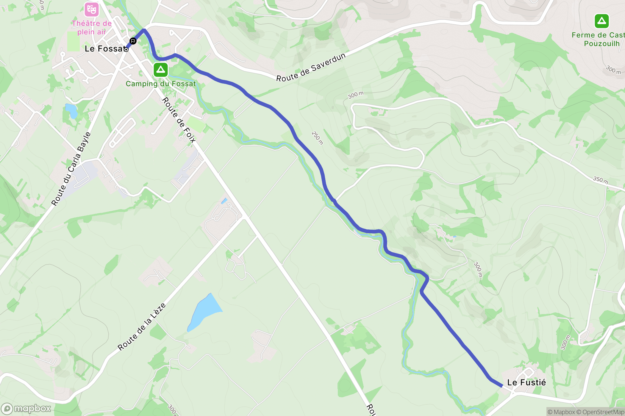 Le Fossat : carte du parcours de randonnée - France