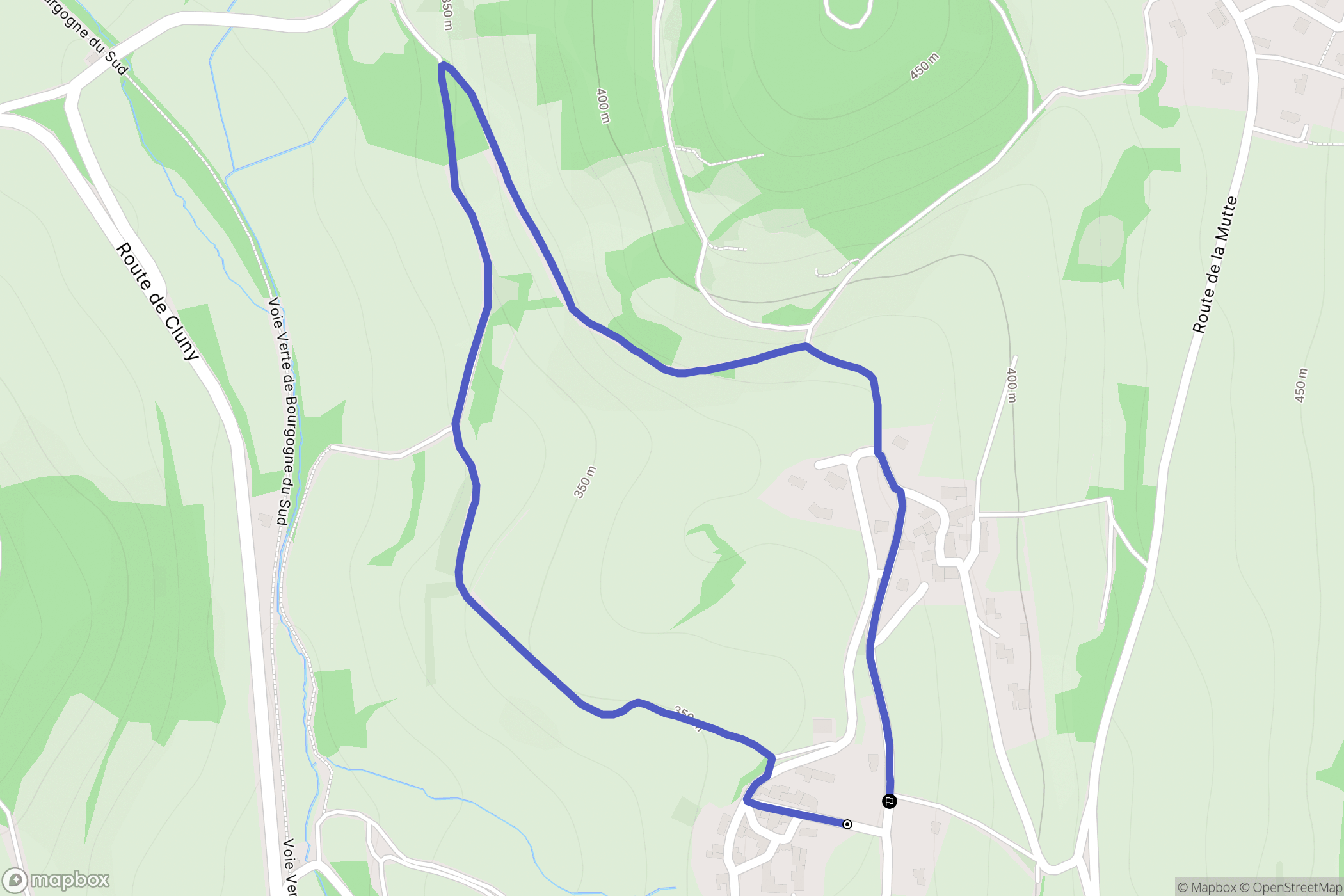 Berzé-la-Ville : carte du parcours de randonnée - France
