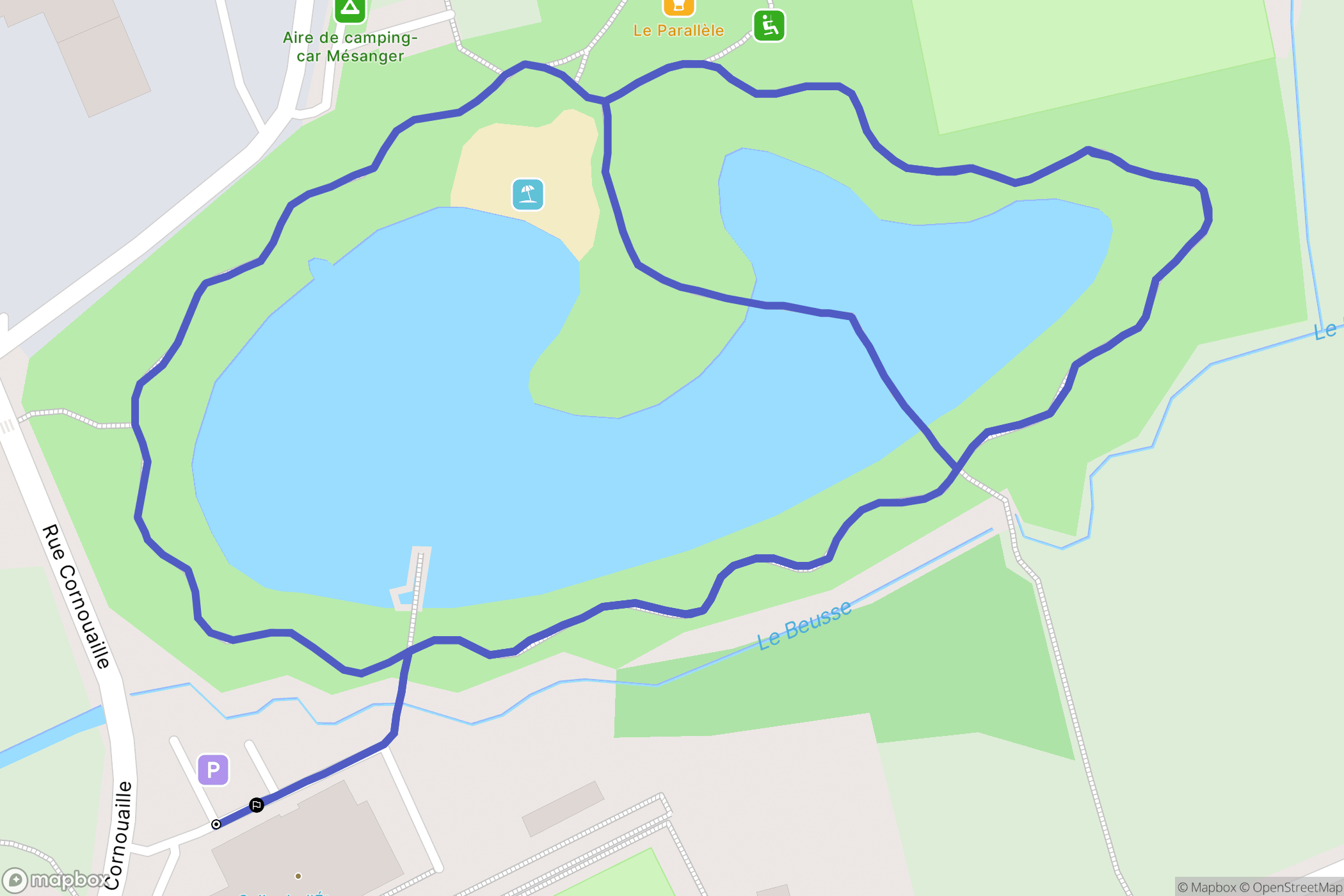 Mésanger : carte du parcours de randonnée - France