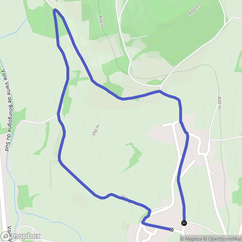 Berzé-la-Ville : carte du parcours de randonnée - France
