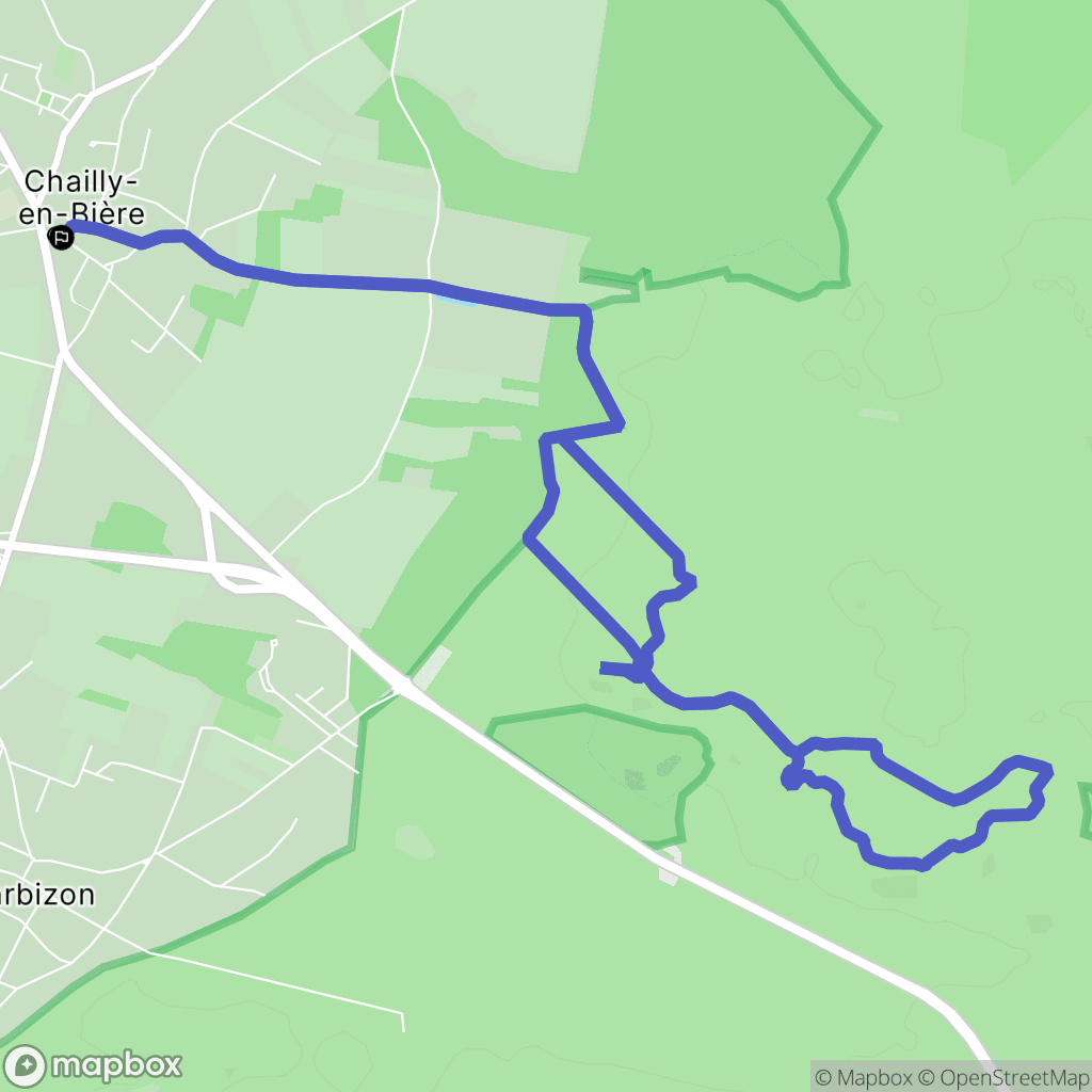 Chailly-en-Bière : carte du parcours de randonnée - France