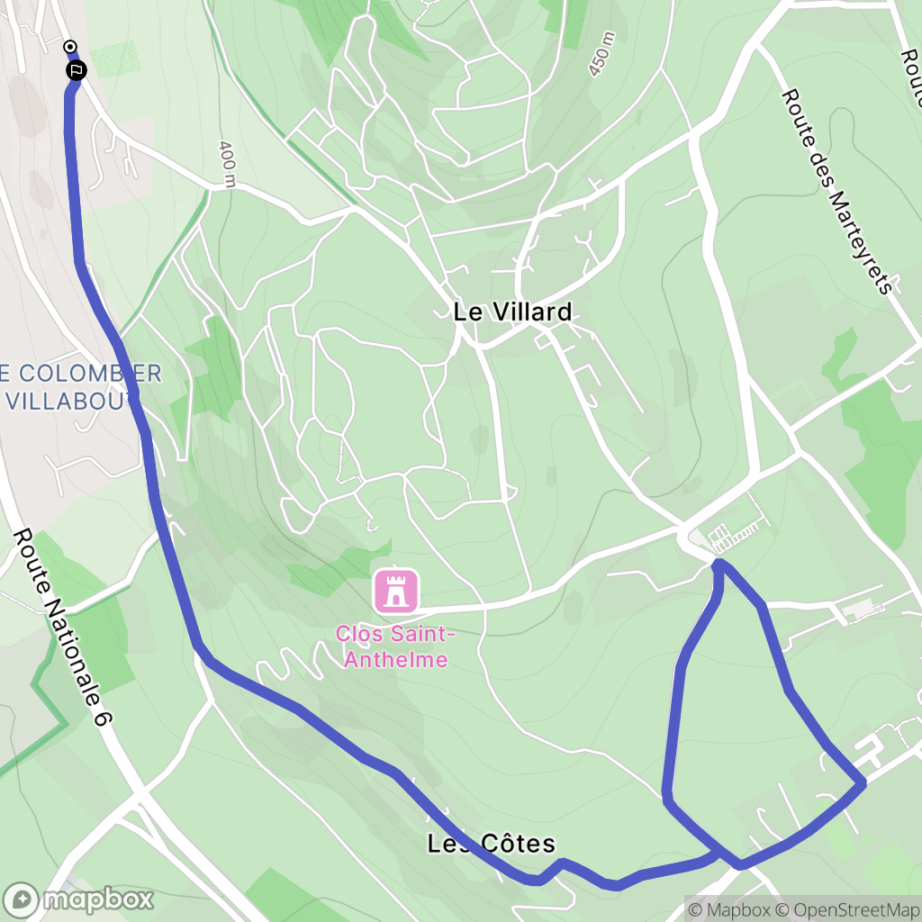 Saint-Jeoire-Prieuré : carte du parcours de randonnée - France
