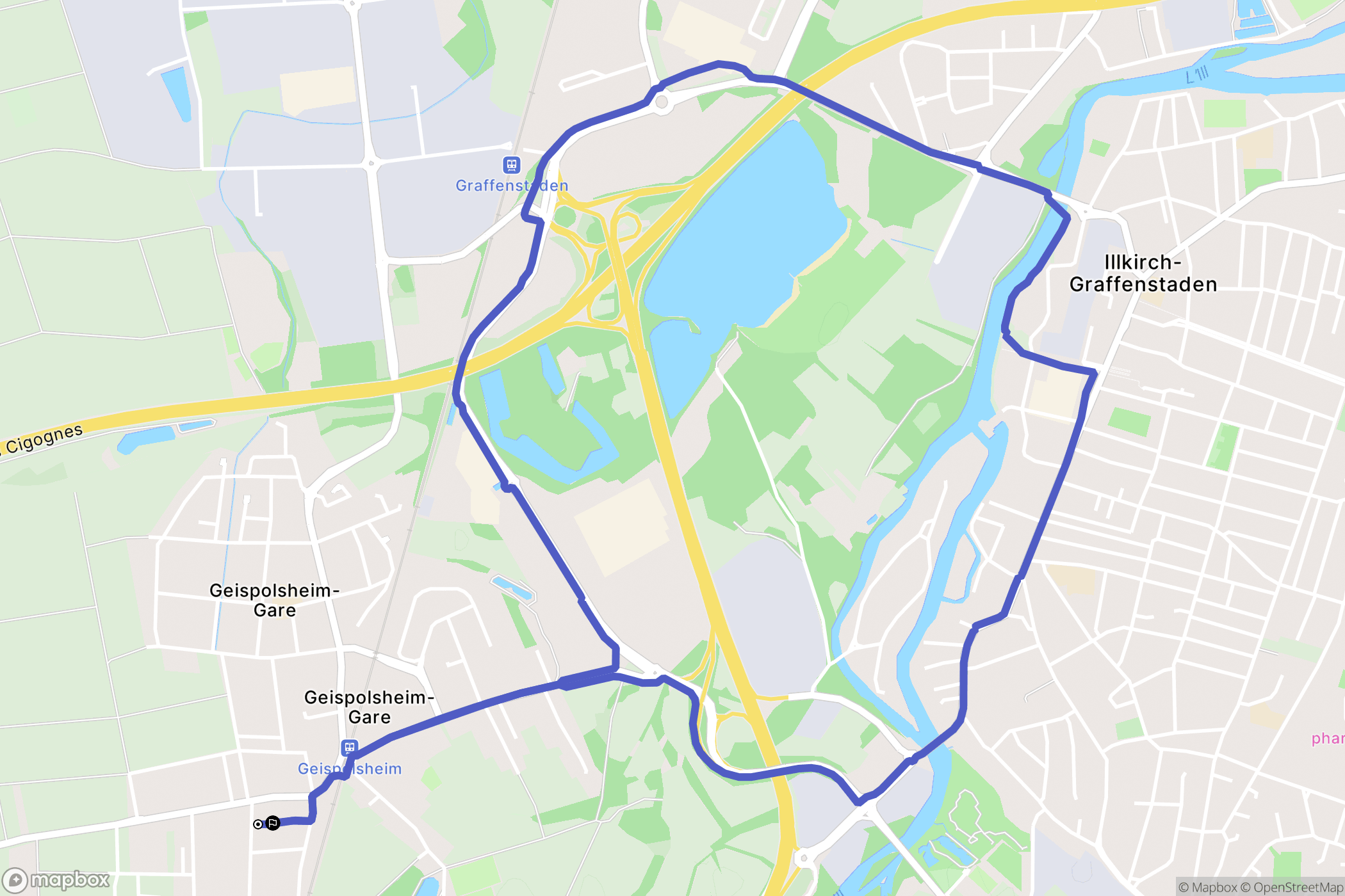 Geispolsheim : carte du parcours de randonnée - France