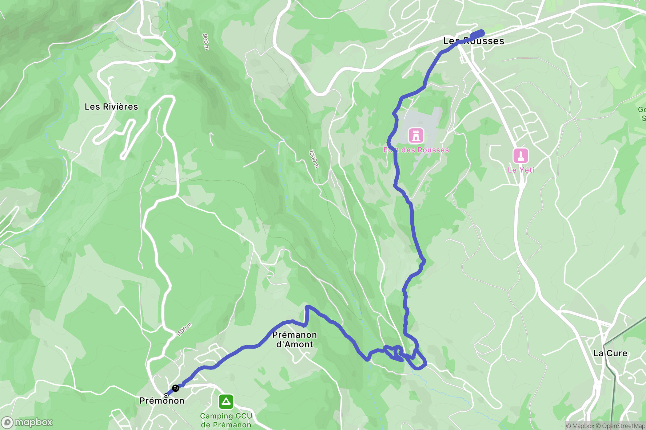 Prémanon : carte du parcours de randonnée - France