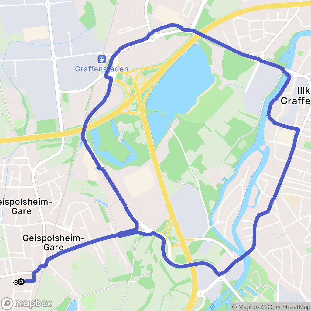 Geispolsheim : carte du parcours de randonnée - France