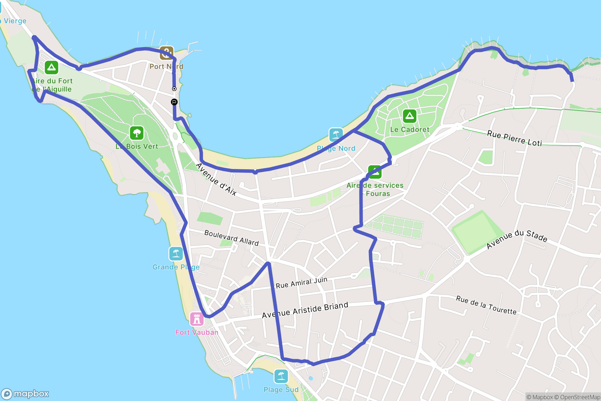 Fouras : carte du parcours de randonnée - France