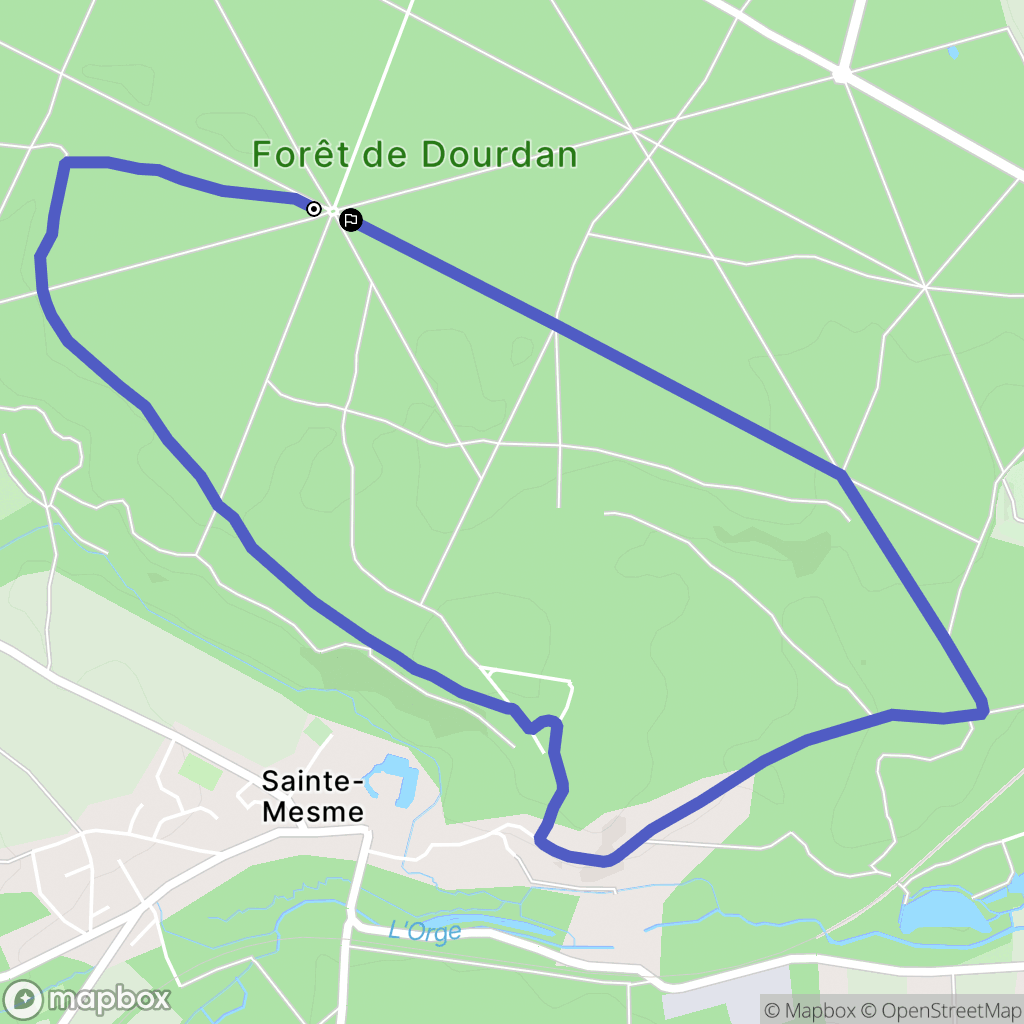 Dourdan : carte du parcours de randonnée - France
