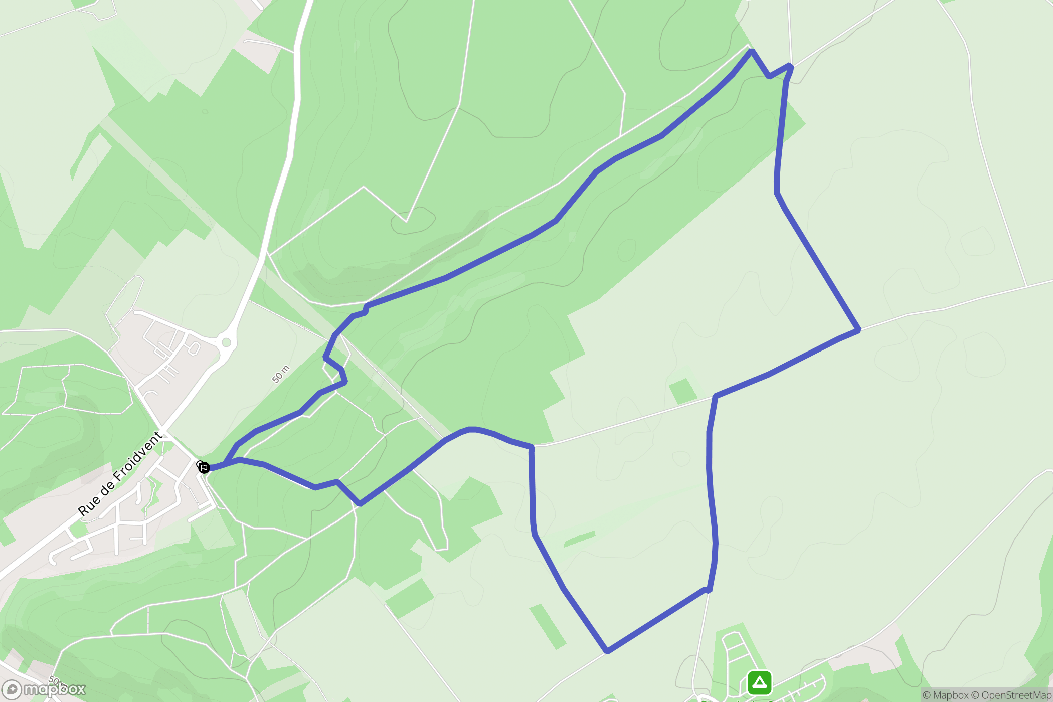 Monchy-Saint-Éloi : carte du parcours de randonnée - France