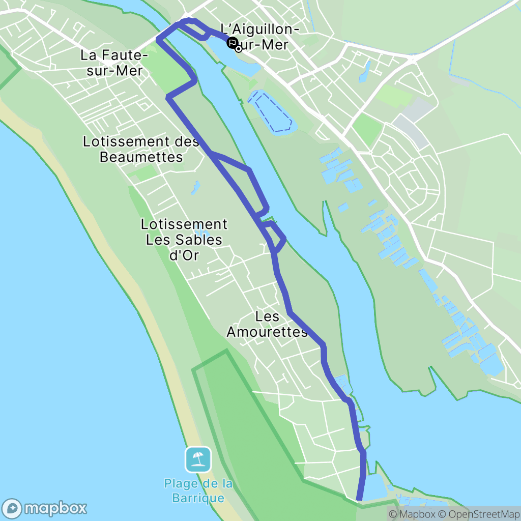 L'Aiguillon-la-Presqu'île : carte du parcours de randonnée - France