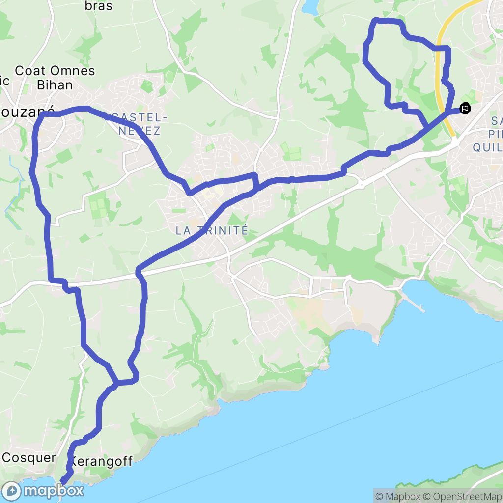 Brest : carte du parcours de randonnée - France