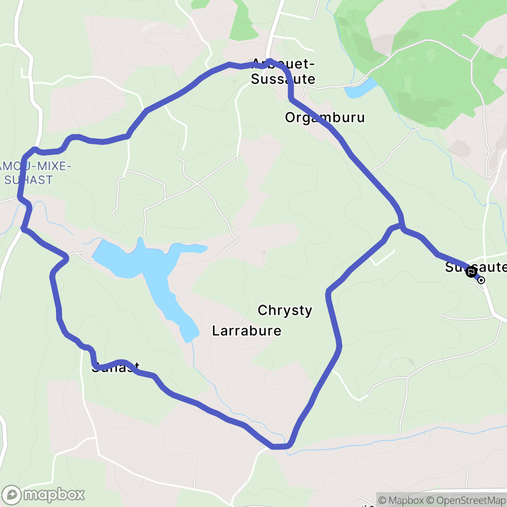 Arbouet-Sussaute : carte du parcours de randonnée - France