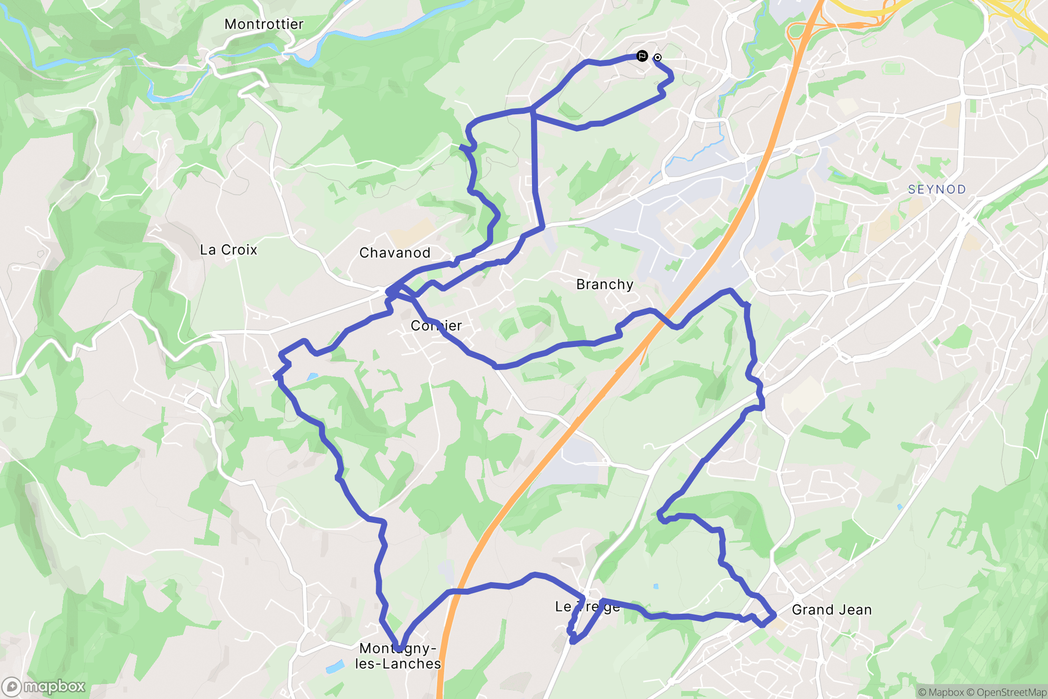 Chavanod : carte du parcours de randonnée - France