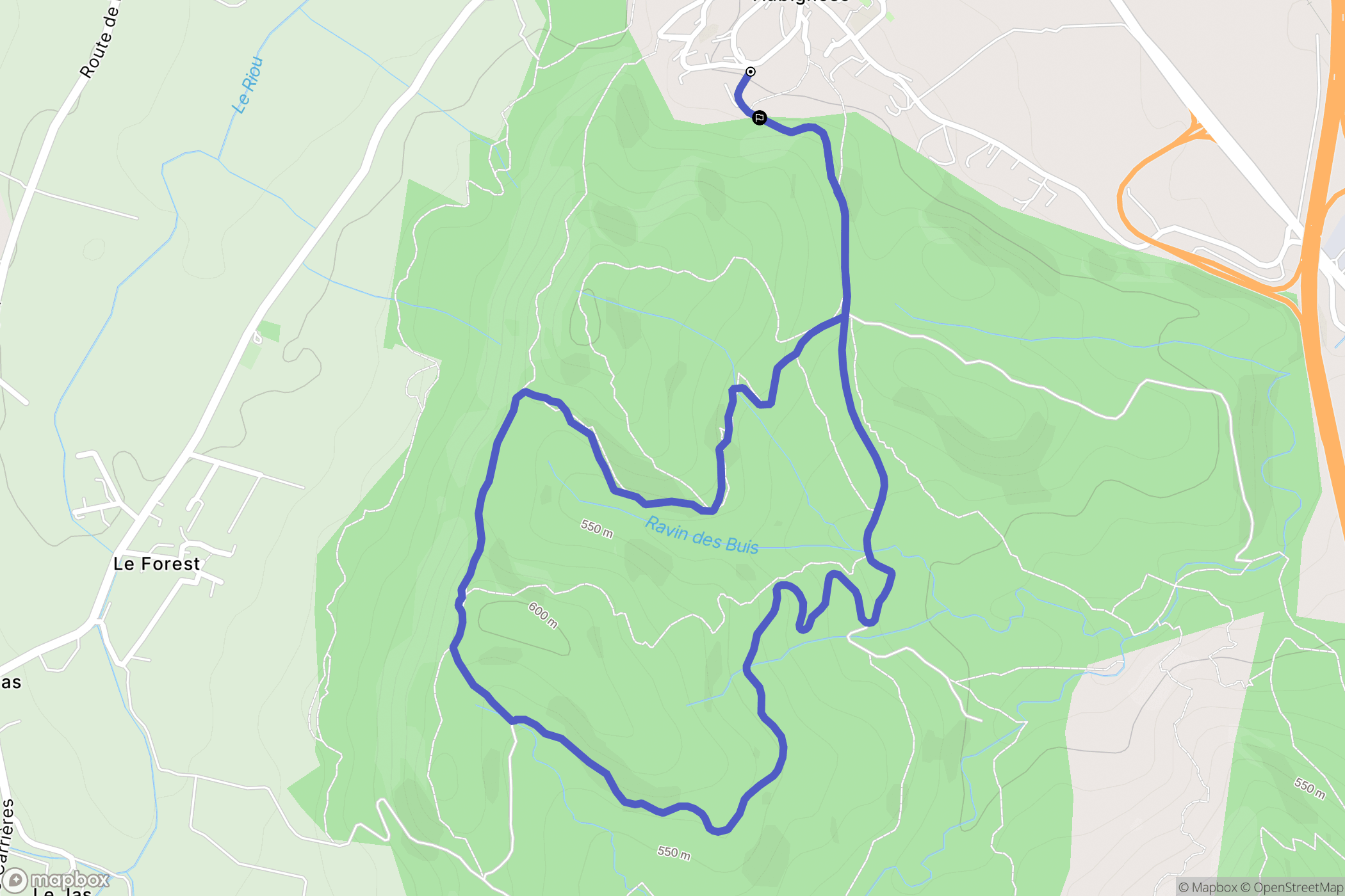 Aubignosc : carte du parcours de randonnée - France