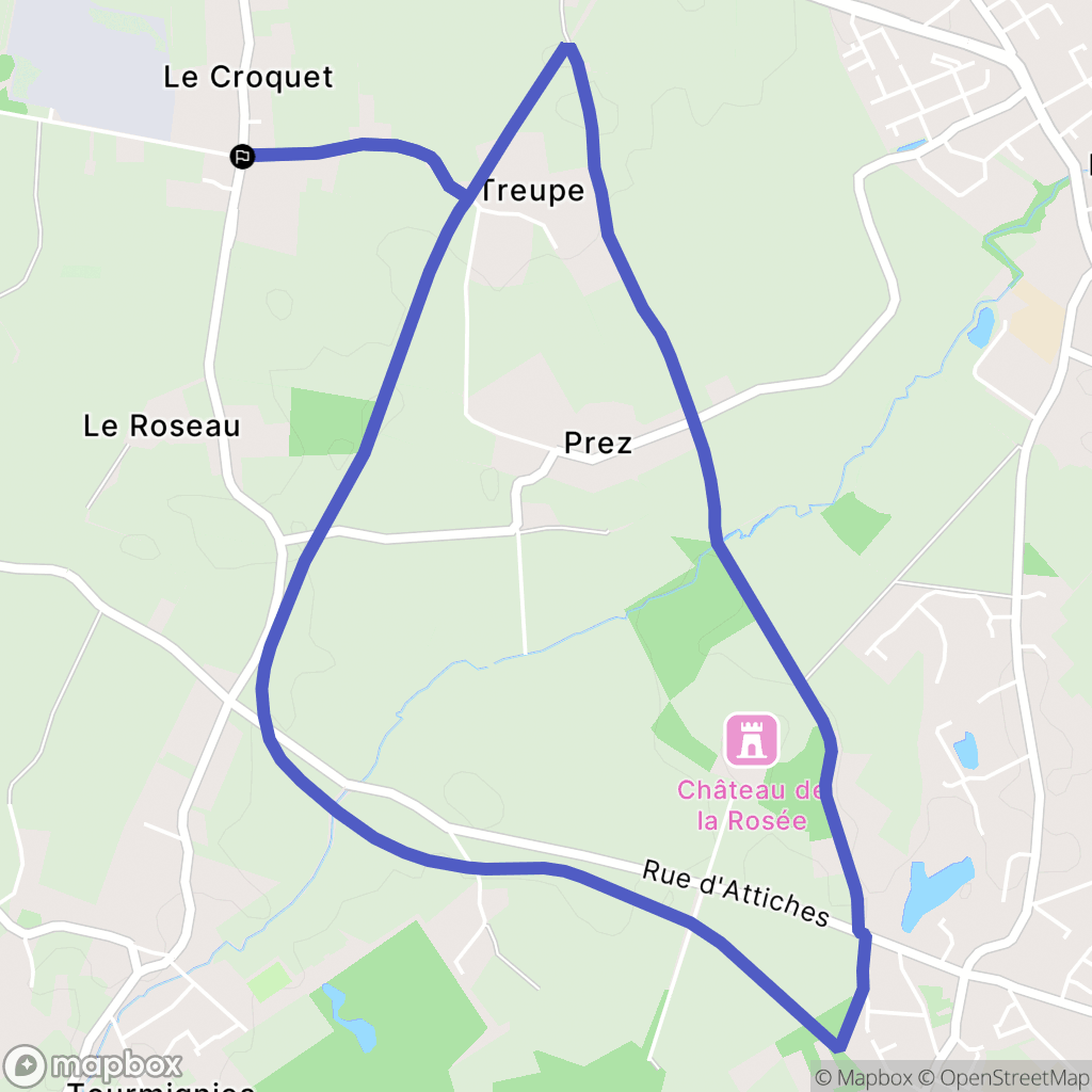 Avelin : carte du parcours de randonnée - France