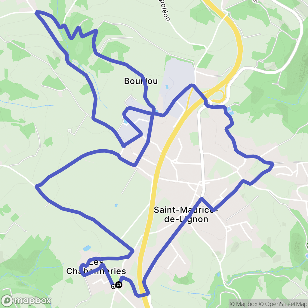 Saint-Maurice-de-Lignon : carte du parcours de randonnée - France