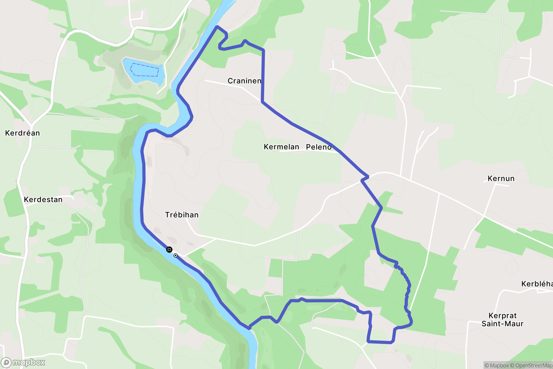 Languidic : carte du parcours de randonnée - France