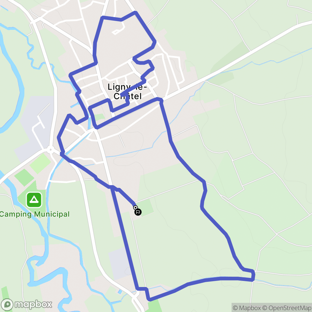 Ligny-le-Châtel : carte du parcours de randonnée - France