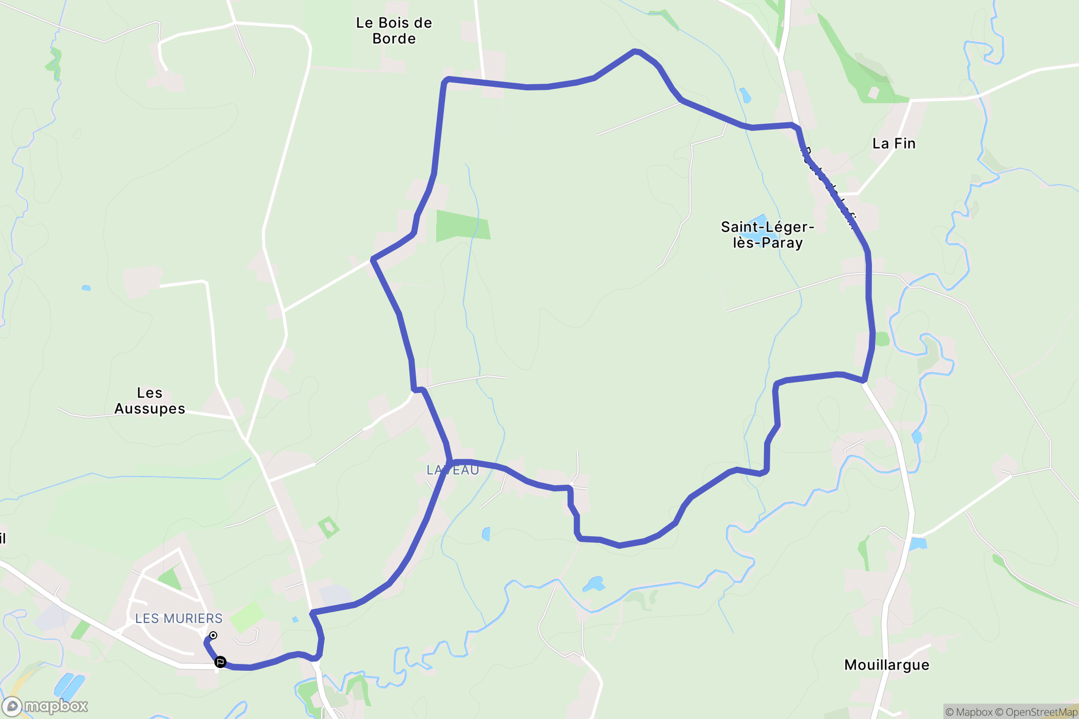 Saint-Léger-lès-Paray : carte du parcours de randonnée - France