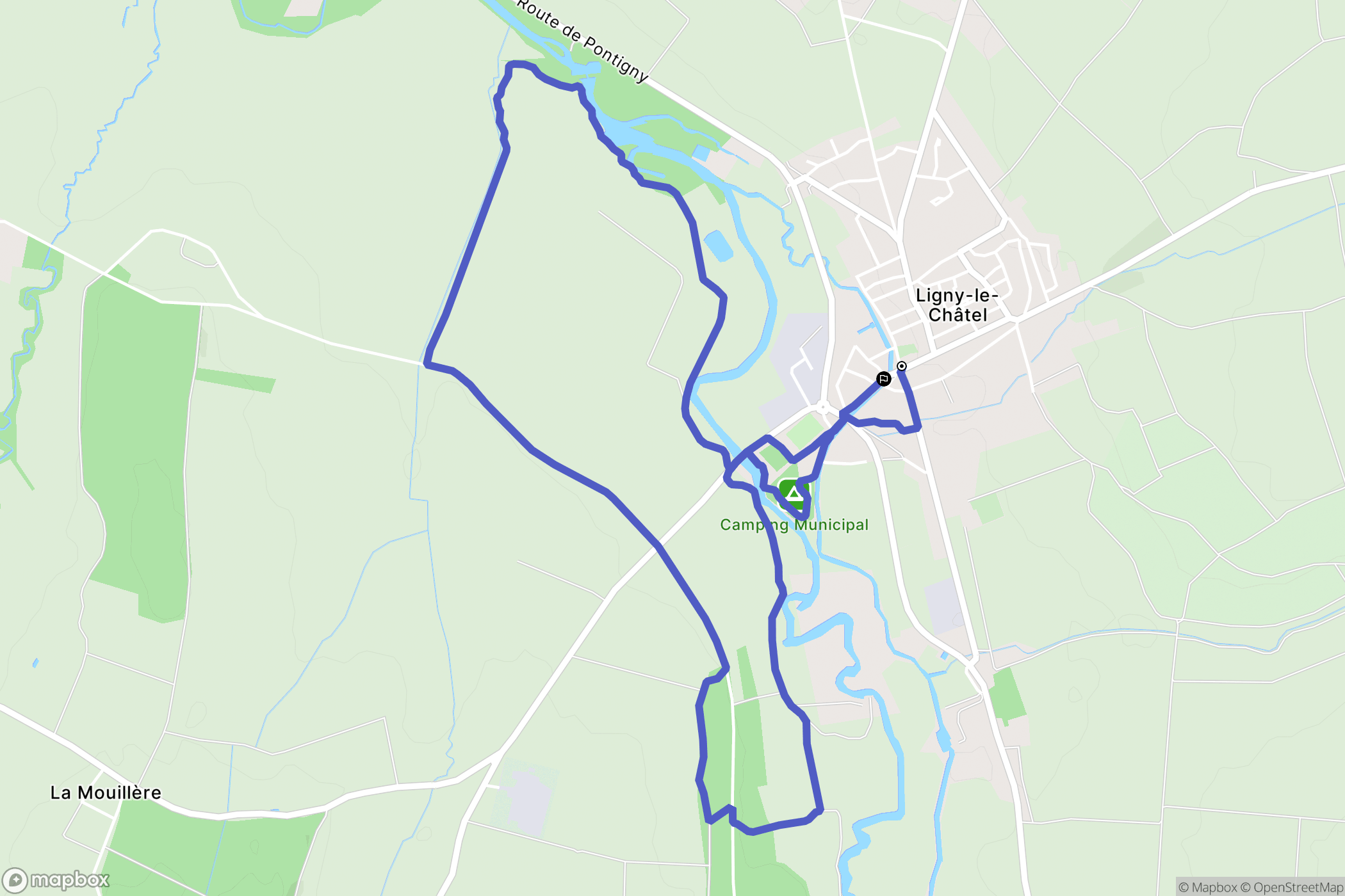 Ligny-le-Châtel : carte du parcours de randonnée - France