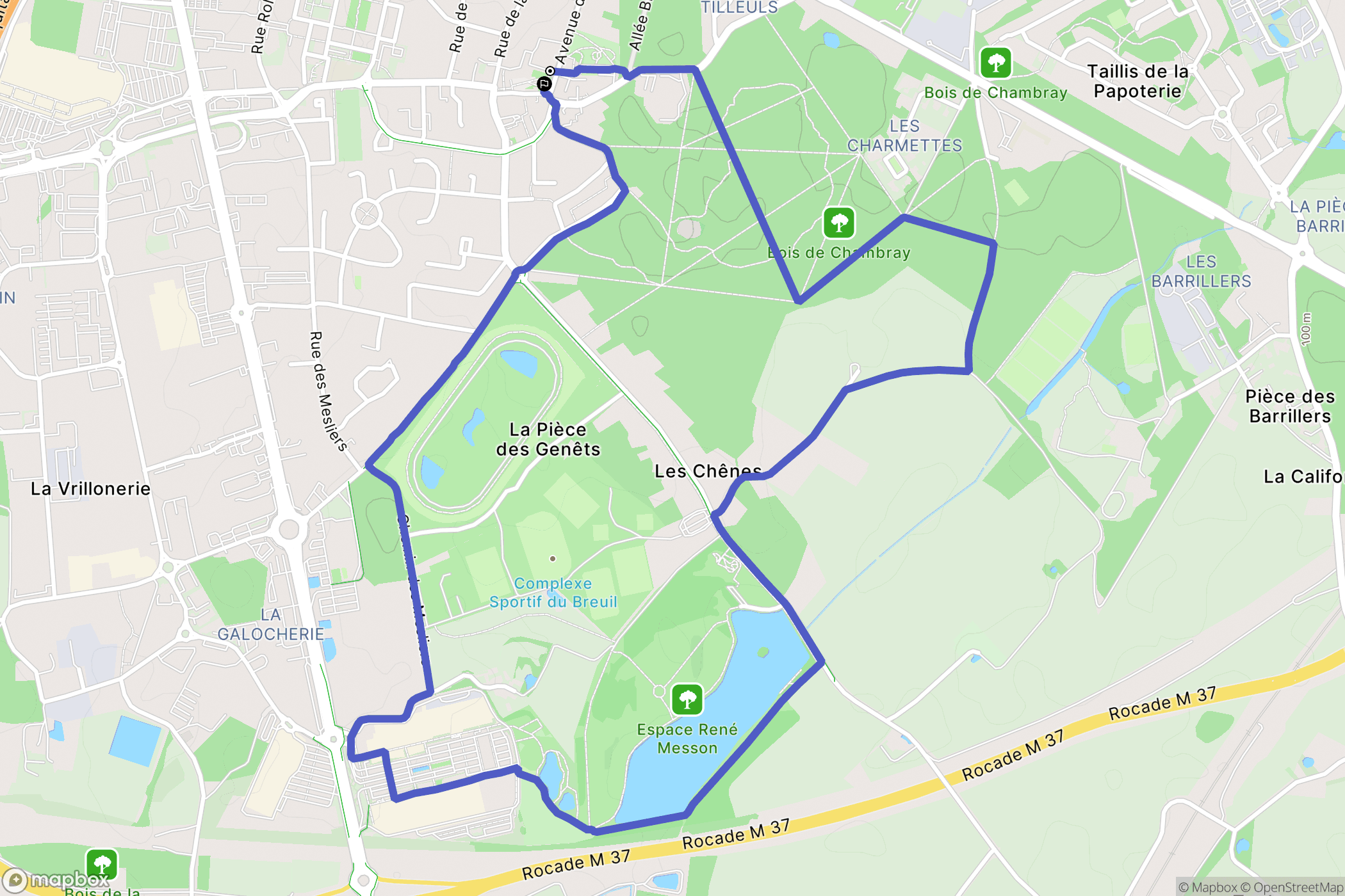 Chambray-lès-Tours : carte du parcours de randonnée - France