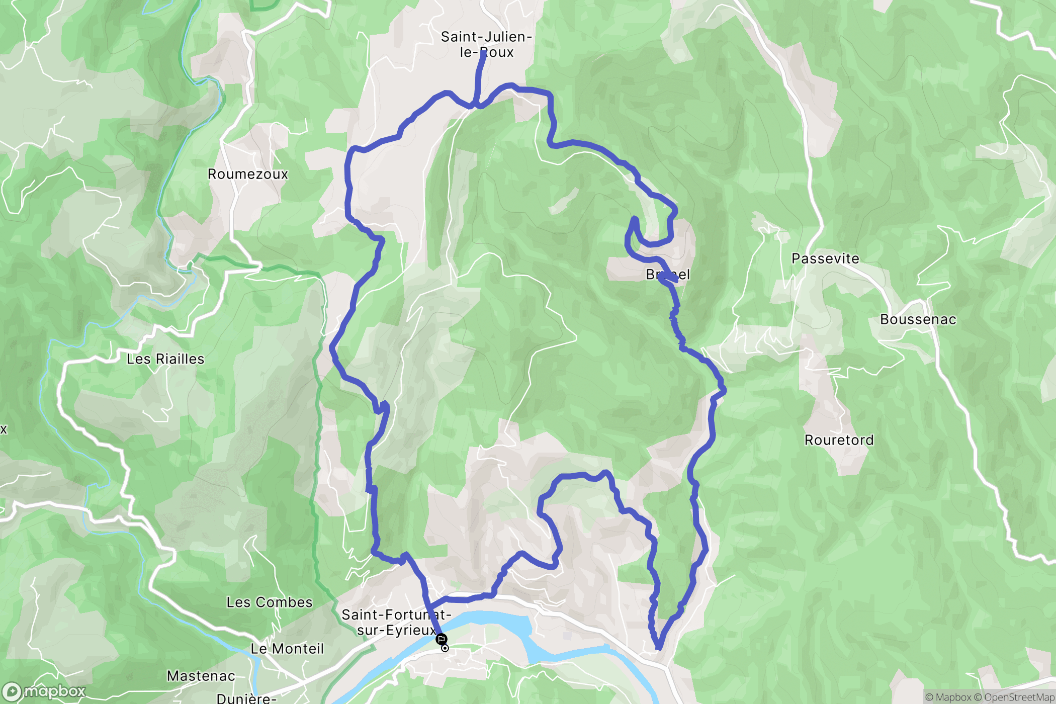 Saint-Fortunat-sur-Eyrieux : carte du parcours de randonnée - France