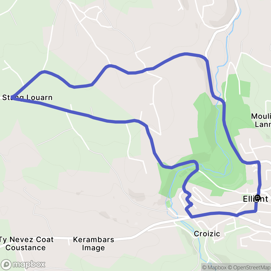 Elliant : carte du parcours de randonnée - France