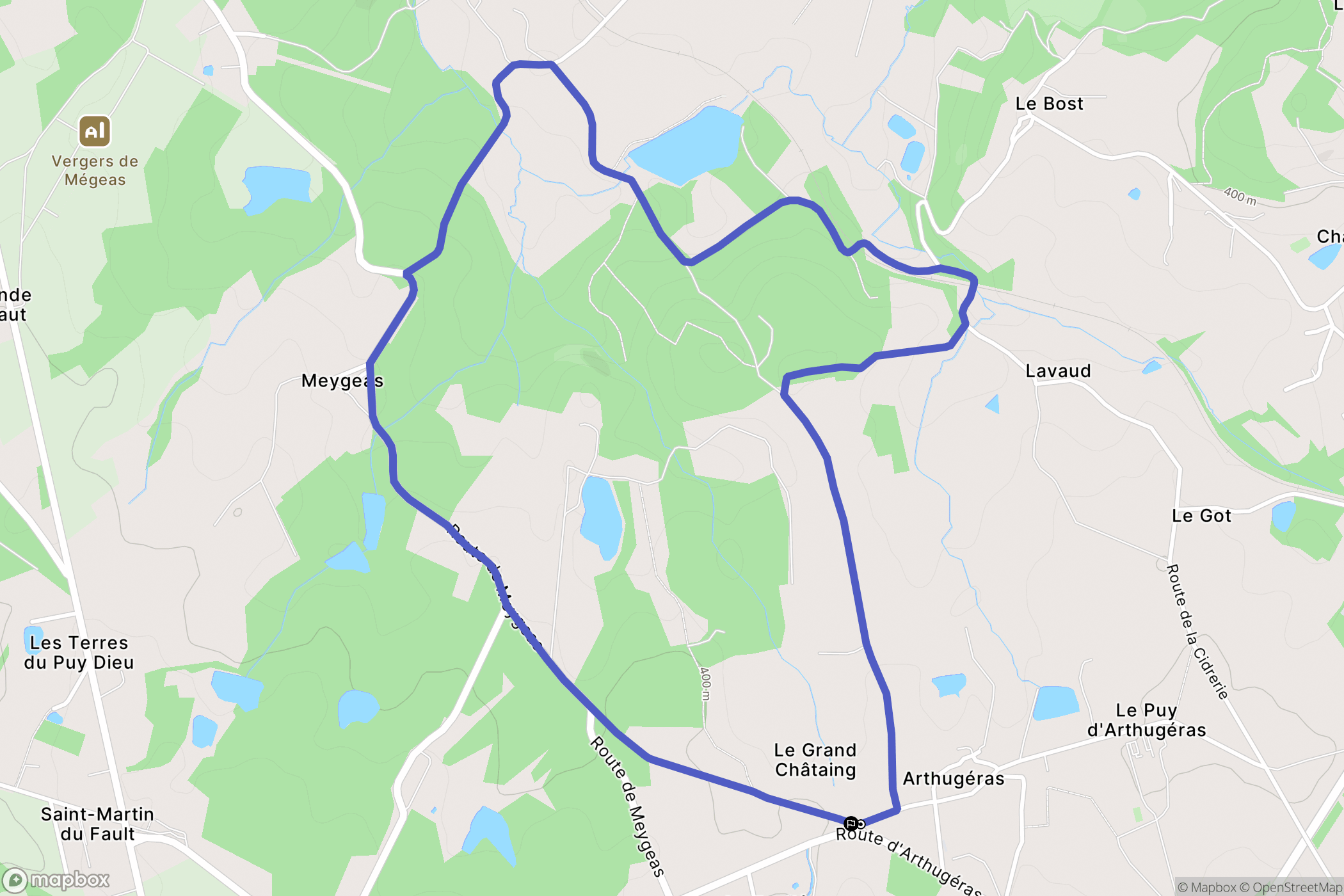 Couzeix : carte du parcours de randonnée - France