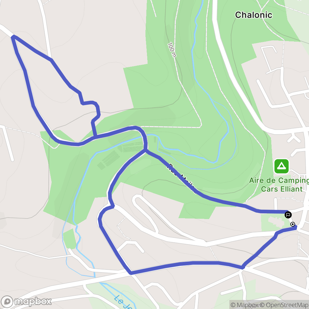 Elliant : carte du parcours de randonnée - France