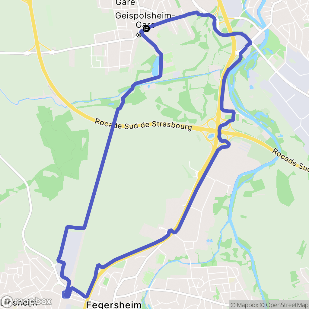 Geispolsheim : carte du parcours de randonnée - France