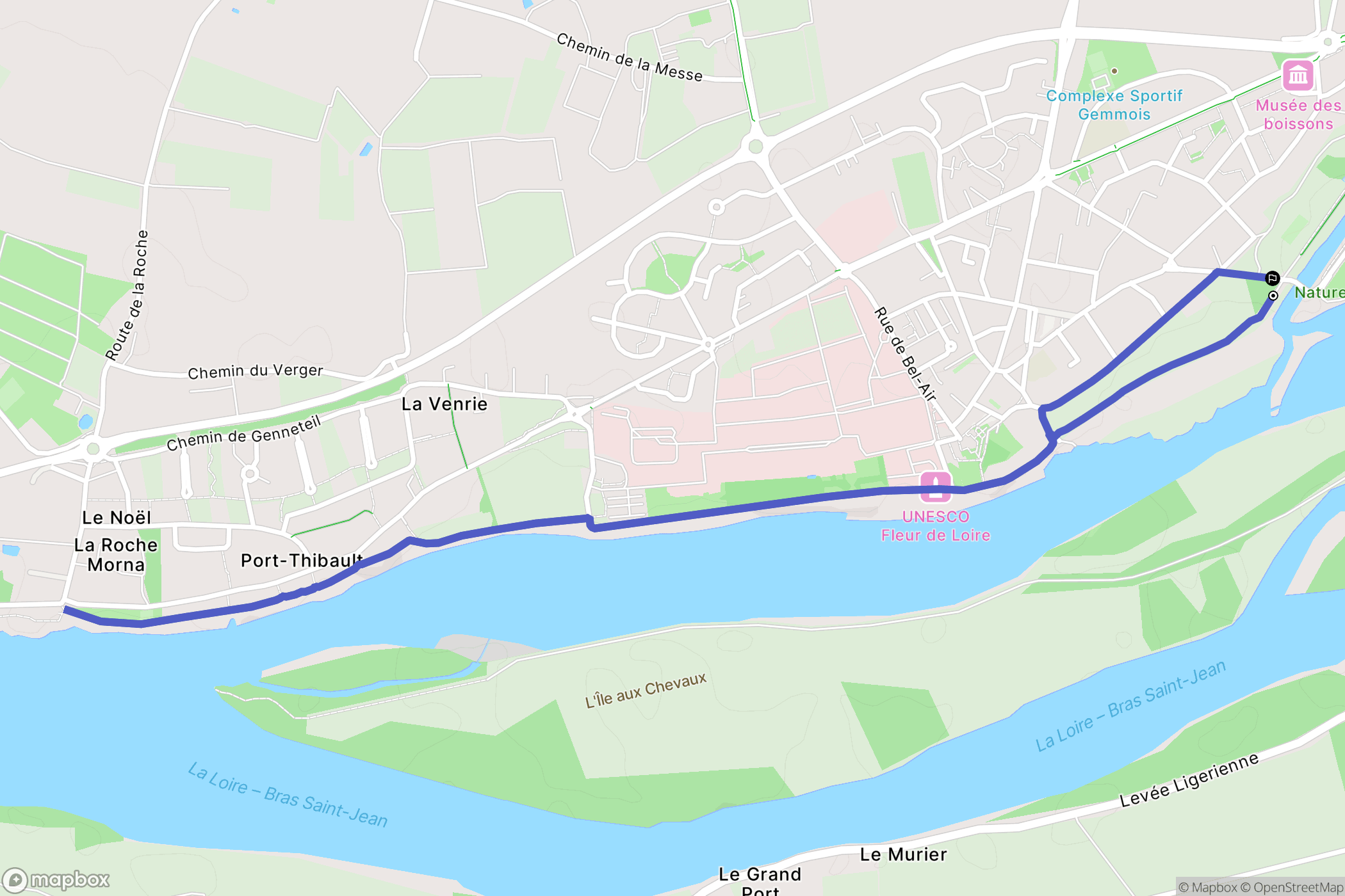 Sainte-Gemmes-sur-Loire : carte du parcours de randonnée - France