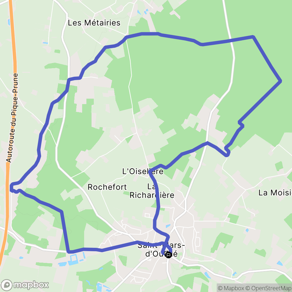 Saint-Mars-d'Outillé : carte du parcours de randonnée - France