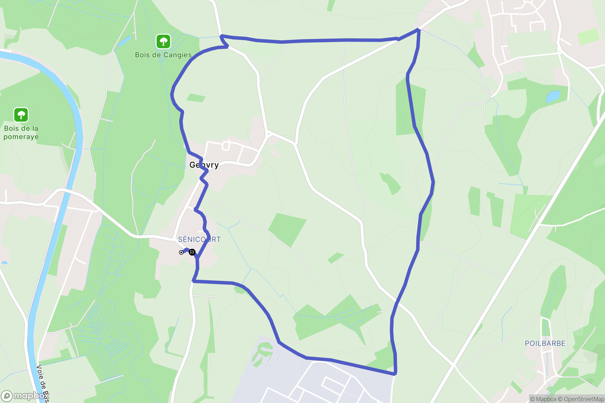 Genvry : carte du parcours de randonnée - France