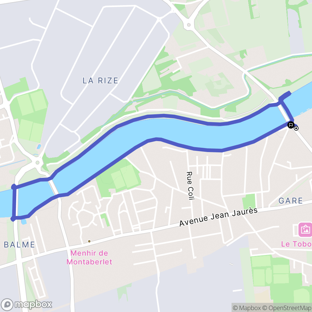 Décines-Charpieu : carte du parcours de randonnée - France