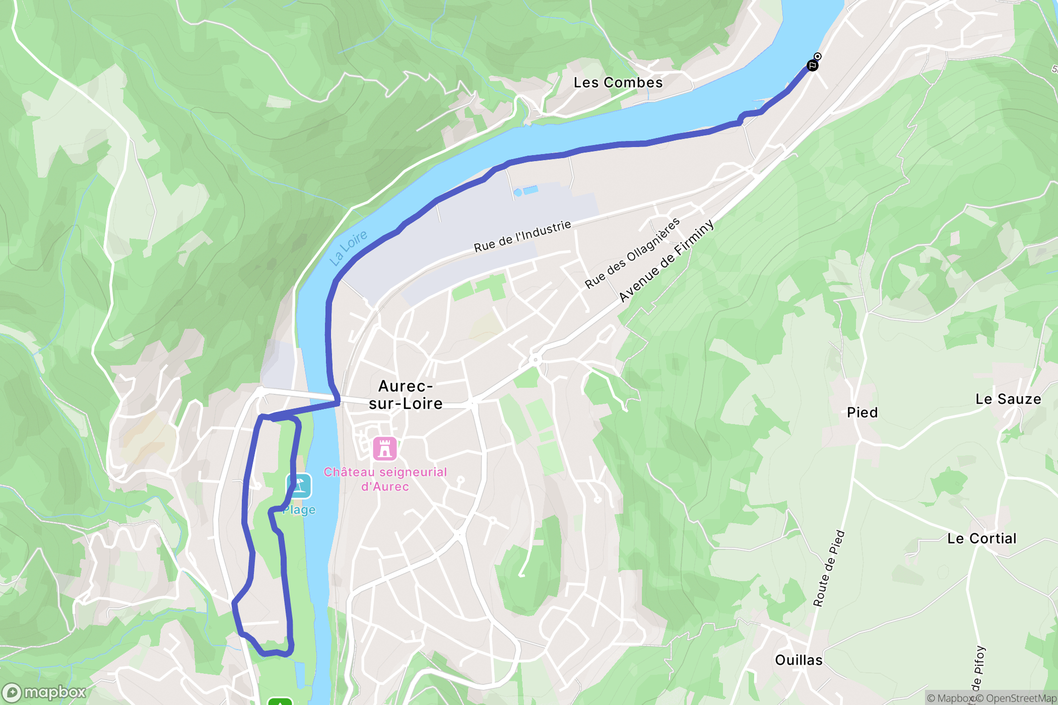 Aurec-sur-Loire : carte du parcours de randonnée - France
